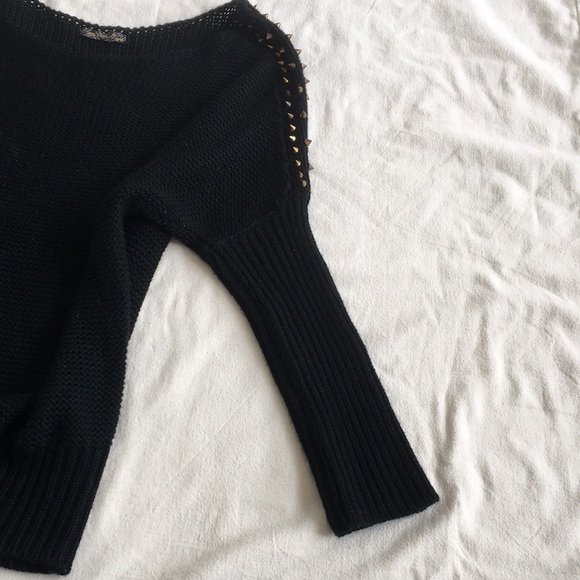Ged  London Wide Neck Studded Sleeve Drop Shoulder Sweater - Picture 9 of 15